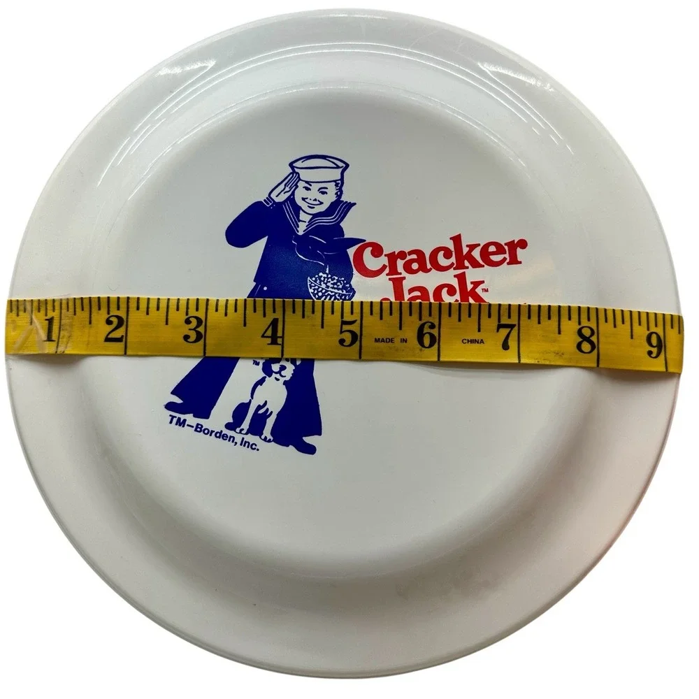 VTG 80s Cracker Jack Frisbee Disc Ralston Purina Sailor Jack Bingo Dog White EUC